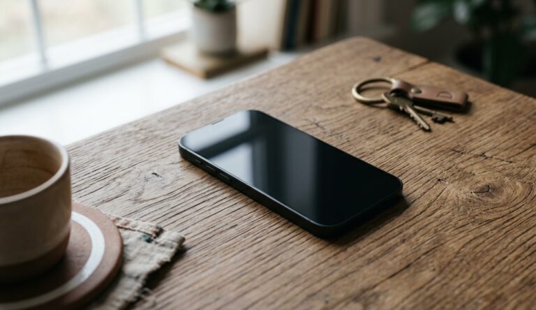 wyłączony smartfon na stole